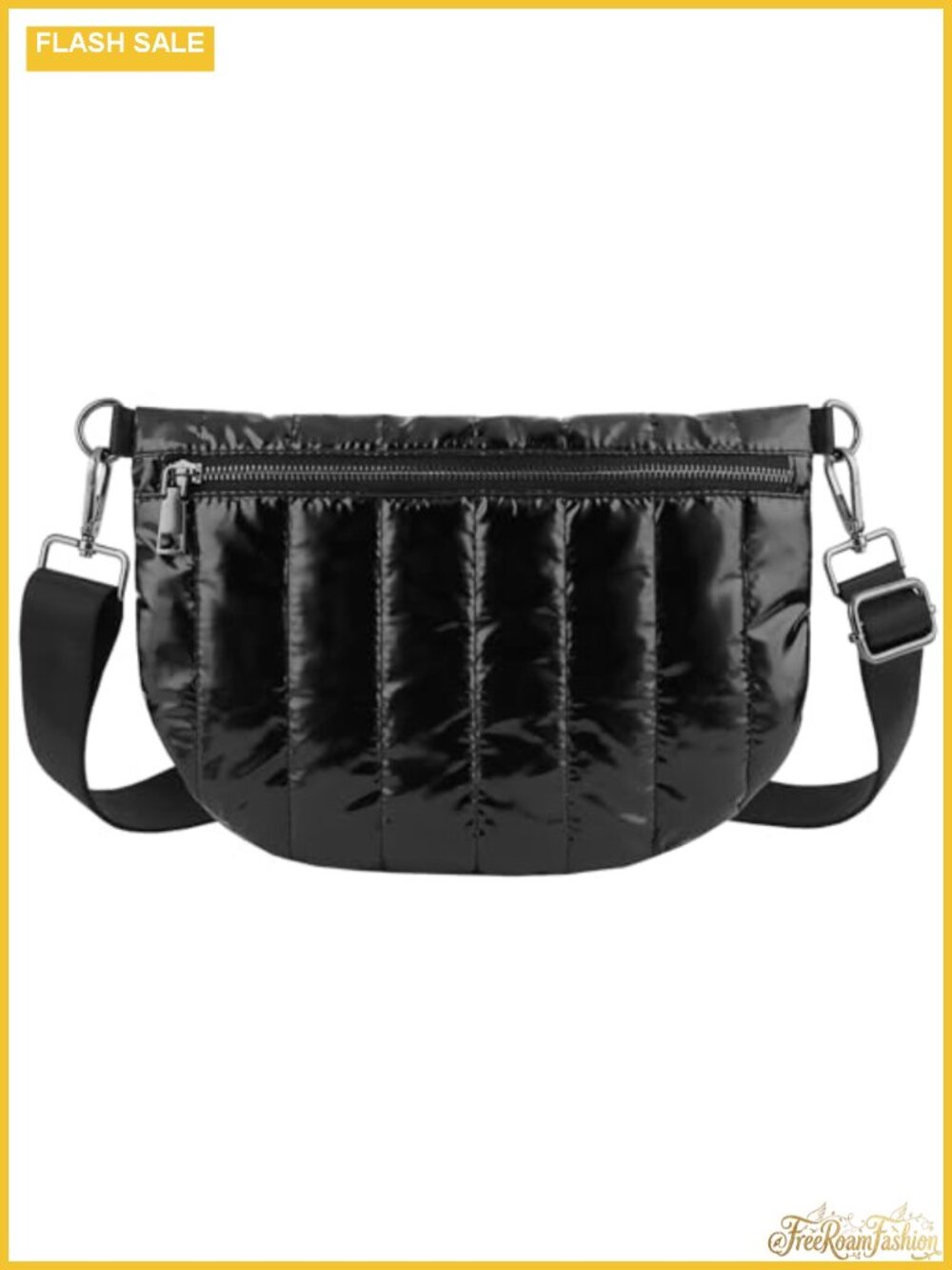 Quilted Puffer Crossbody Bag Nylon Crescent Fanny Pack Sling Belt Bag